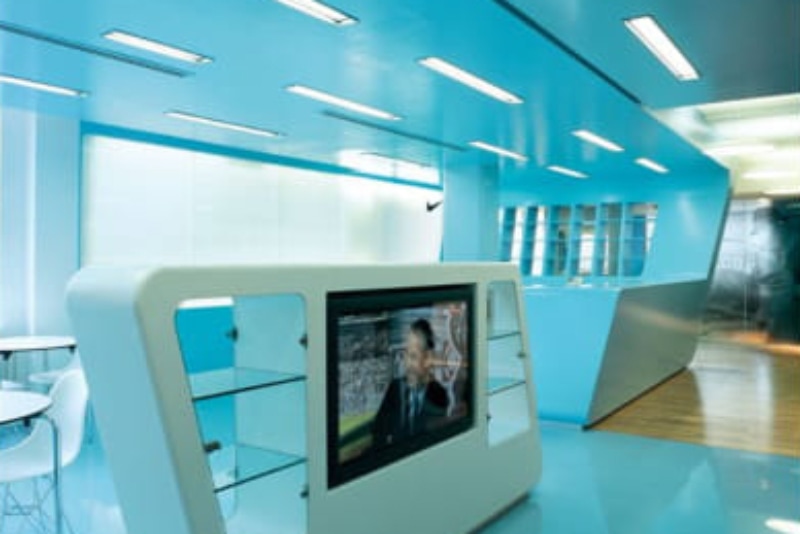 Resin floor in an office